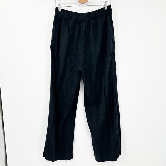 Madewell Womens Beachy‎ Lounge Linen Blend Pull On Wide Leg Pants Size M Black - Picture 9 of 9